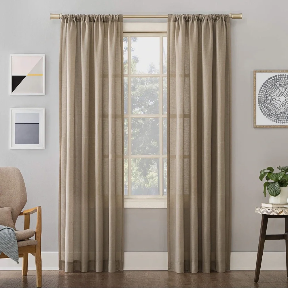 No 918 Lichtenberg Window Curtain 1 Panel Linen Blend Textured Oatmeal 54 x 95